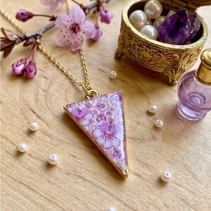 Pastel Sakura Triangle Resin Pendant